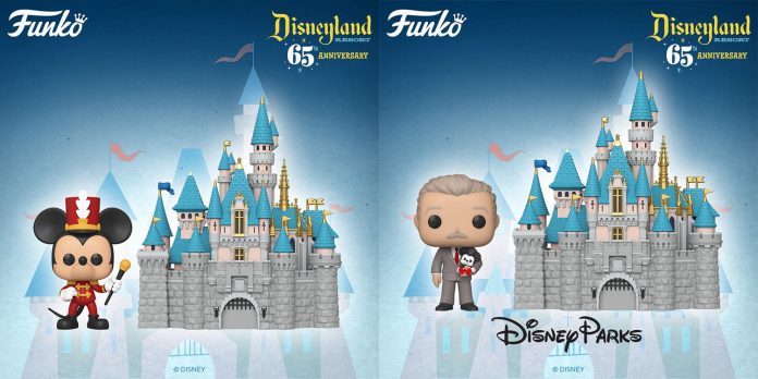 Funko Pop toys Mickey Mouse and Walt Disney with Sleeping Beauty Castle